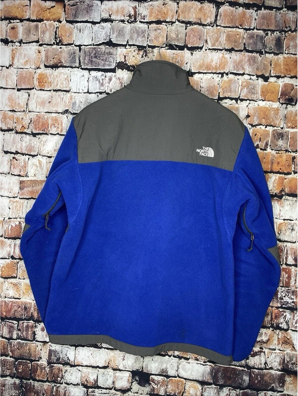 The North Face Polartec Denali Fleece Jacket Mens Large Full Zip Blue Gray AMYN